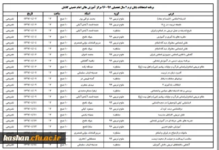 برنامه امتحانات پایان ترم دوم سال تحصیلی 97-96